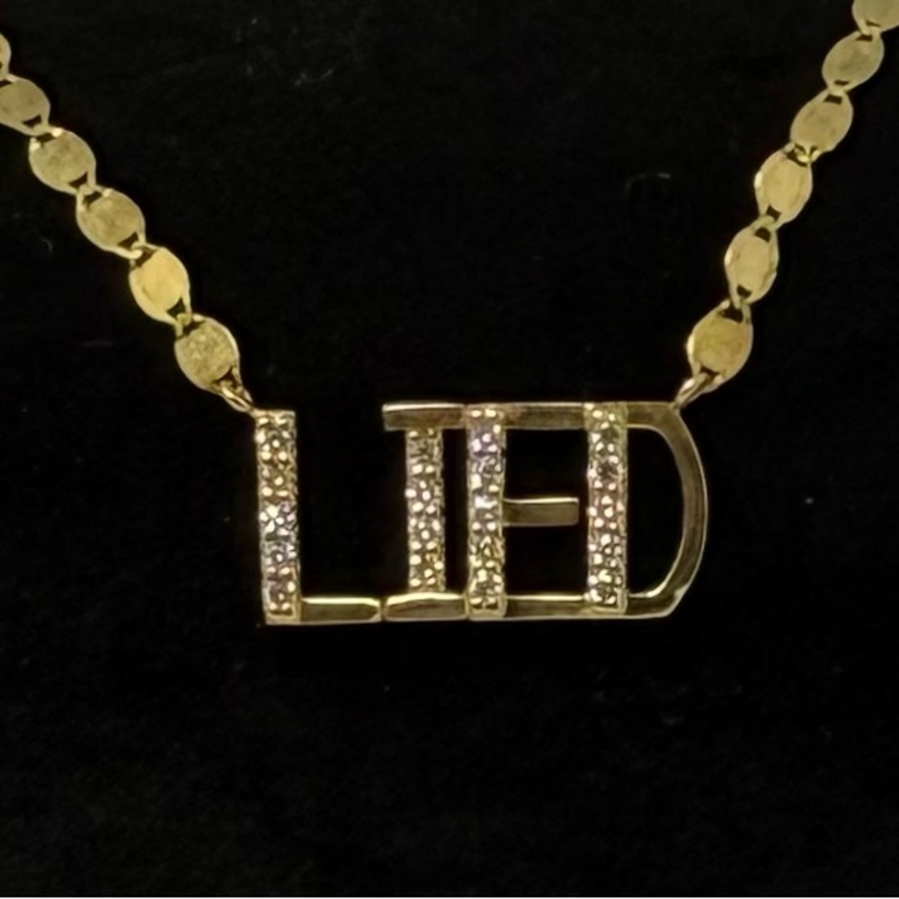 Lana Diamond LIED Nameplate Necklace
